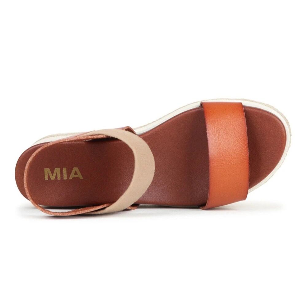 NWOB (Display Pair) Mia Candace Platform Espadrilles Sandal Sz 8 Tan And Brown - Picture 4 of 8